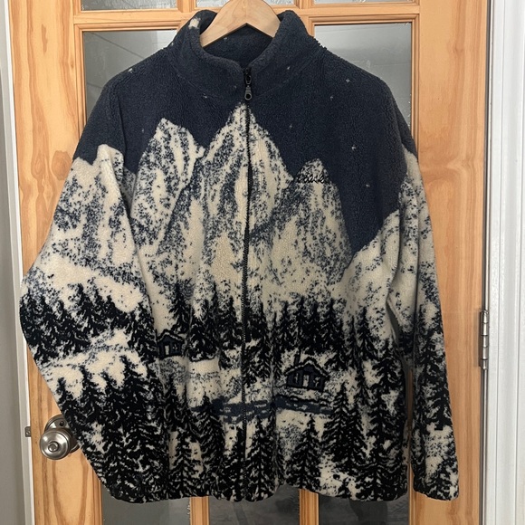 Black Mountain Vintage 90’s Alaska Pattern Fleece Men’s Jacket Size Large - Picture 2 of 8